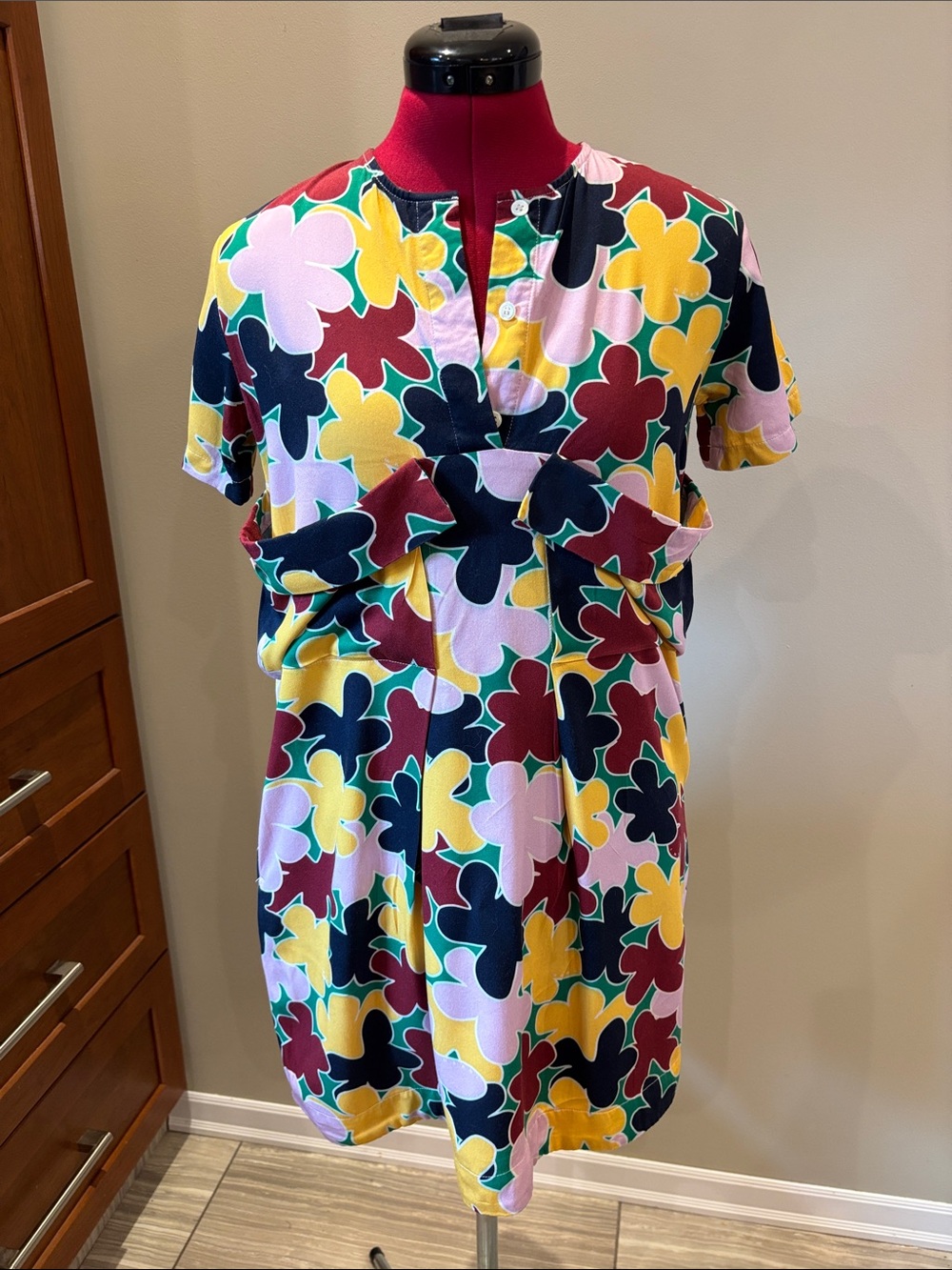 NWOT ❣️ Marni Colourful Short Sleeve Floral Babydoll Mini Shift Dress Sz 2 / XS